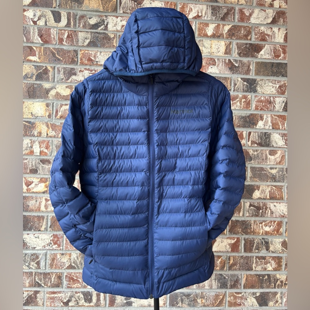 New Marmot Echo Featherless Women’s Navy Puffer Hoodie Size M